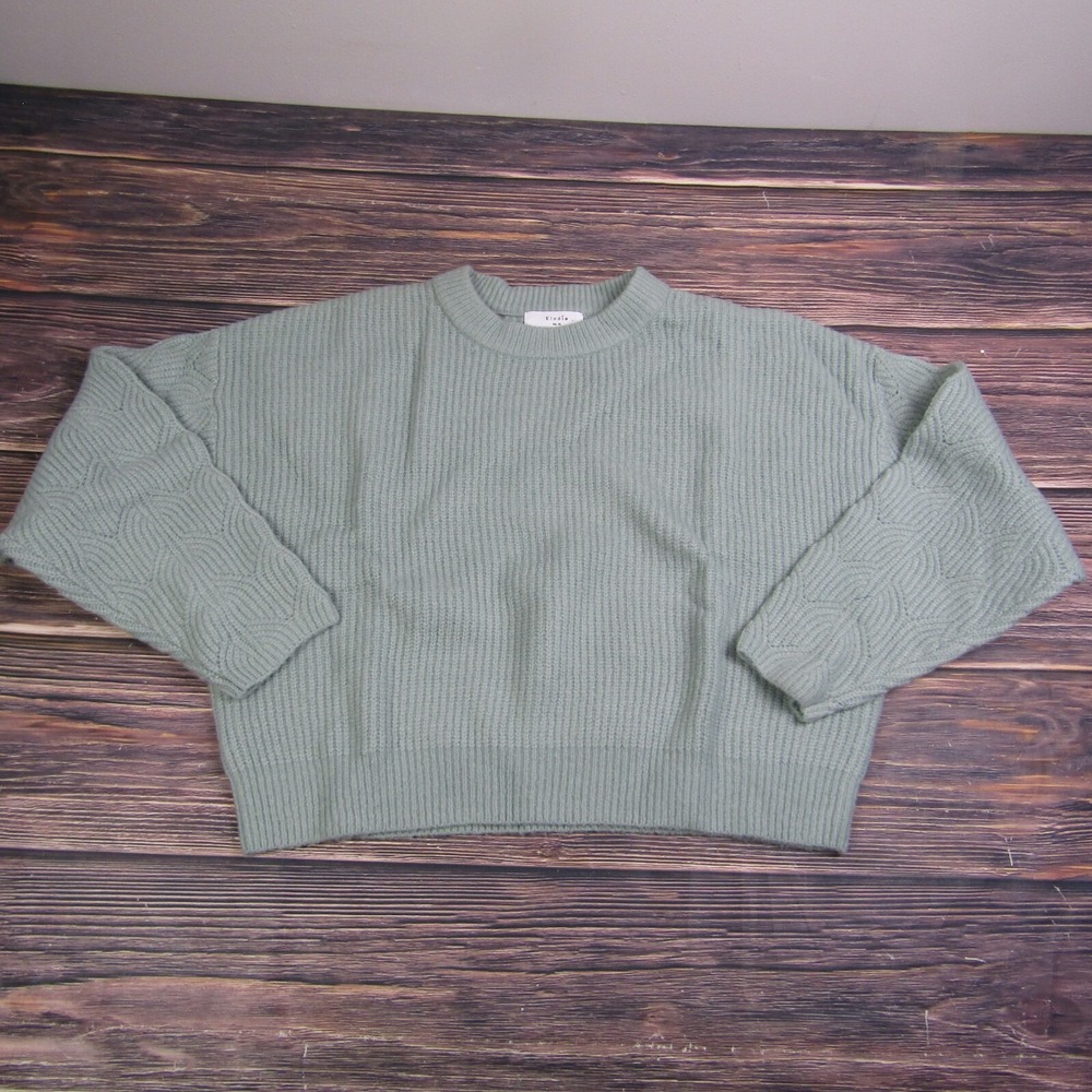 Elodie NEW Womens XL Mint Green Knit Sweater Crewneck Sweatshirt